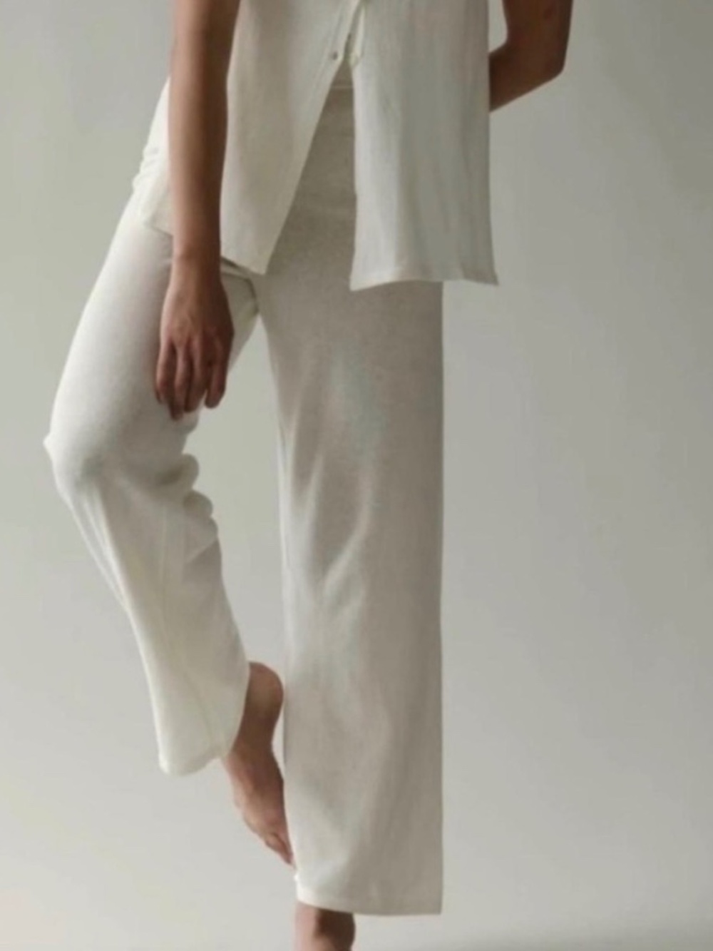 James Street Co. Linen Cotton Gauze Pant in White
